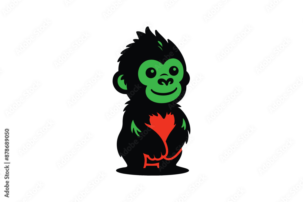 monkey cartoon art silhouette illustration. monkey cartoon art silhouette illustration.