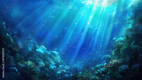 Wallpaper Mural Sunlight Illuminates a Vibrant Coral Reef Torontodigital.ca