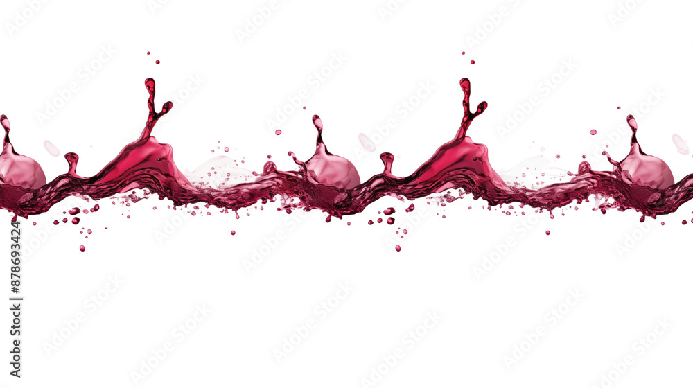 Naklejka premium Set of red wine splashes transparent background.