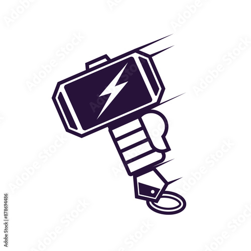 Thor Hammer Icon in trendy flat style isolated on grey background, for your web site design, app, logo, UI. Vector illustration