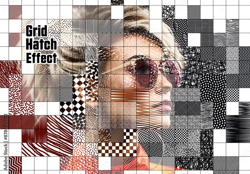 Paper Grid Hatch Effect Stock Template | Adobe Stock