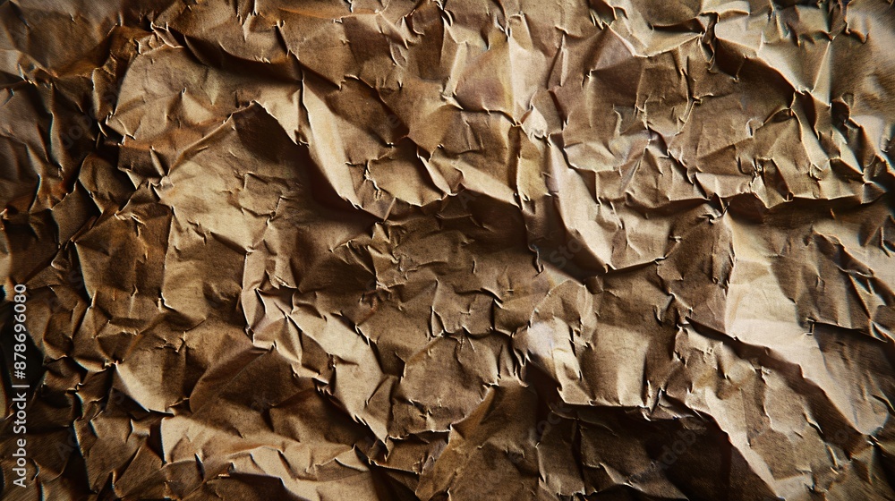 Close-Up of Crumpled Brown Paper Texture Close-Up of Crumpled Brown Paper Texture