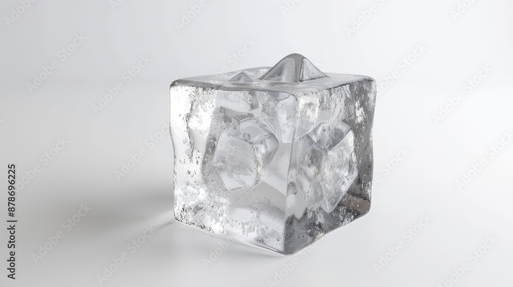 a sparking ice cube clipart, refreshing element, realistic style, clear tones, isolated on white background a sparking ice cube clipart, refreshing element, realistic style, clear tones, isolated on white background