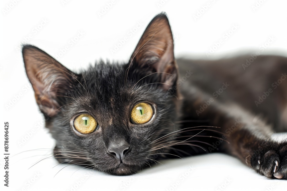 portrait of a Havana Brown cat breed, with white background portrait of a Havana Brown cat breed, with white background