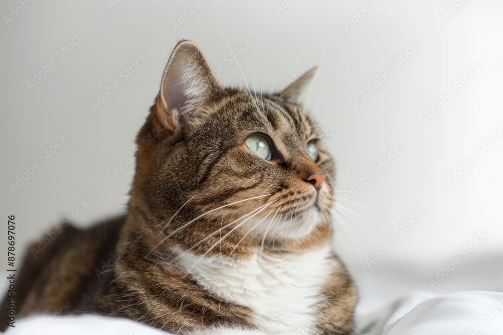 portrait of a Munchkin cat breed, with white background portrait of a Munchkin cat breed, with white background