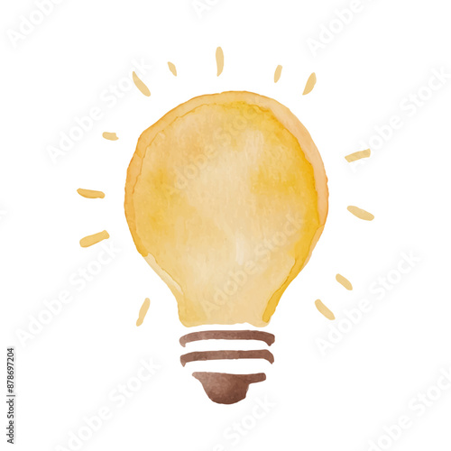 watercolor light bulb icon