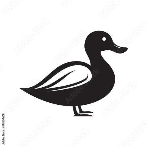 duck silhouettes, Lake Ducks Vector Silhouette, Duck silhouettes, duck vector collection, various poses, black isolated figures
