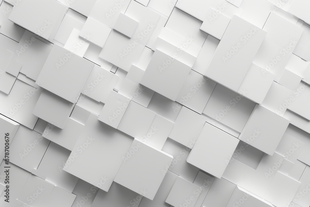 white abstract 3D background with squares, textured geometric backdrop, abstract textured blocks. Geometric shapes overlap creating harmonious abstract composition. white abstract 3D background with squares, textured geometric backdrop, abstract textured blocks. Geometric shapes overlap creating harmonious abstract composition.