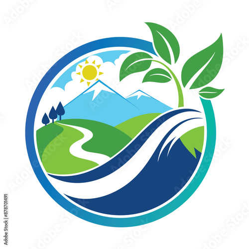 High Quality Flat Eco-Friendly Tourism Business Logo Vector Illustration