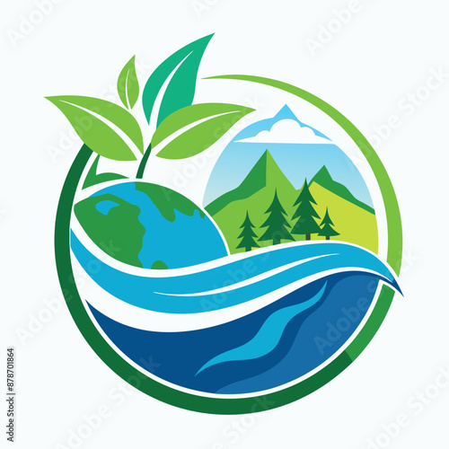 High Quality Flat Eco-Friendly Tourism Business Logo Vector Illustration