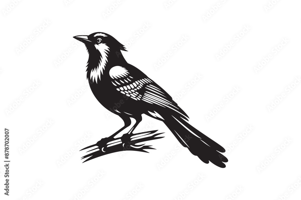Blue jay Bird Silhouette Vector Illustration Blue jay Bird Silhouette Vector Illustration