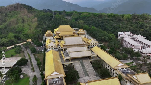 Shenwei Tiantaishan Monastery In Kaohsiung District, Taiwan, Aerial View photo