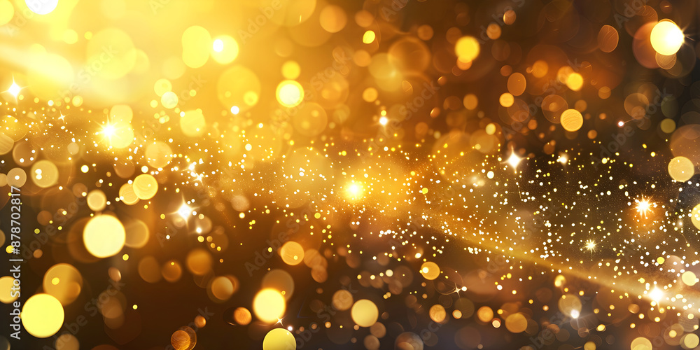 Abstract Christmas golden background with bokeh, space for text, banner for website Abstract Christmas golden background with bokeh, space for text, banner for website