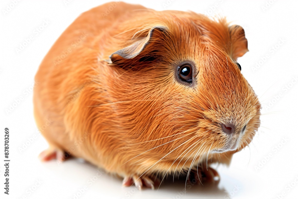 Adorable Brown Guinea Pig on a White Background Adorable Brown Guinea Pig on a White Background
