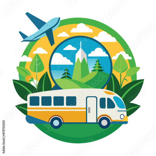 High Quality Flat Eco-Friendly Tourism Business Logo Vector Illustration