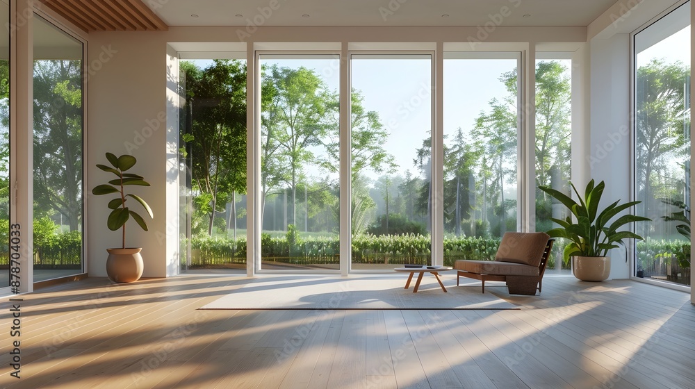 Minimalist Home with Expansive Natural Views and Large Windows Minimalist Home with Expansive Natural Views and Large Windows