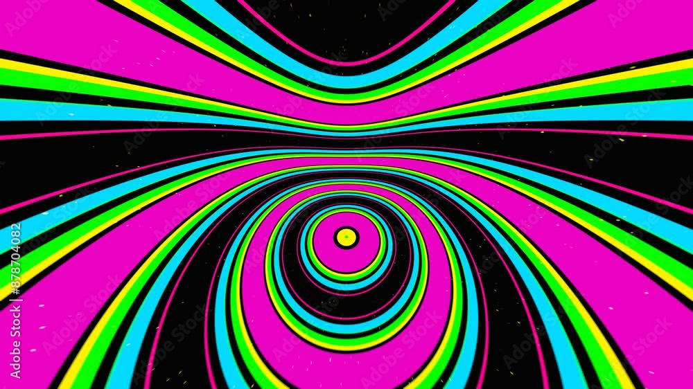 Pop art psychedelic striped tunnel with noise effect Pop art psychedelic striped tunnel with noise effect