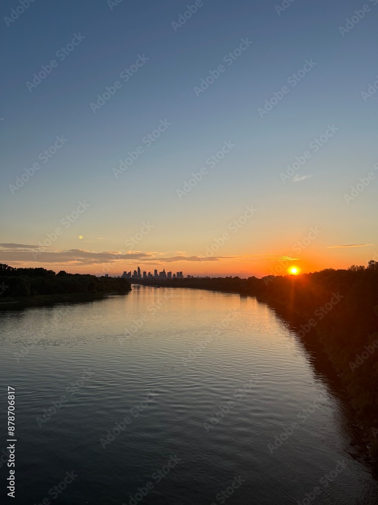 sunset over the river sunset over the river