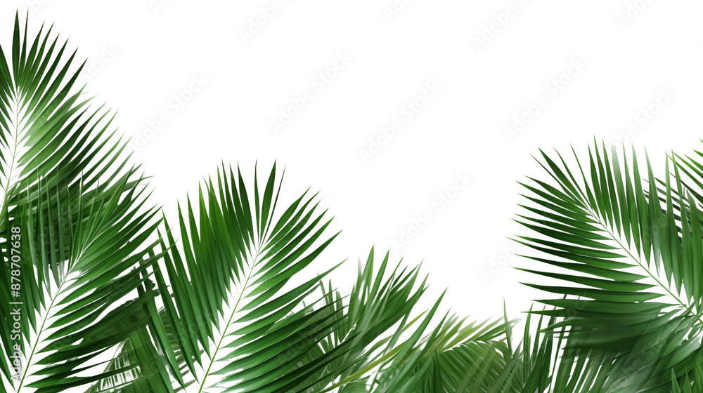 Tropical green palm leaf transparent background. Tropical green palm leaf transparent background.