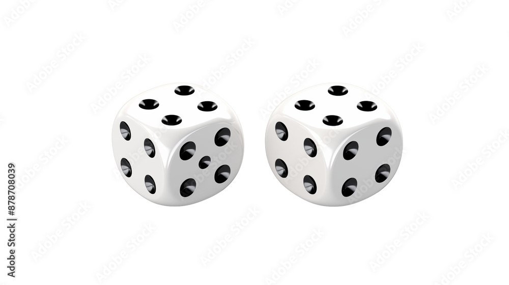 Two dices with black dots transparent background. Two dices with black dots transparent background.