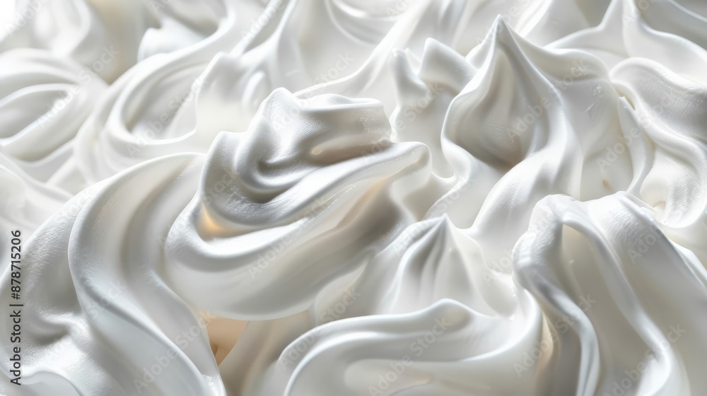 a whipped cream texture, skincare product, artistic style, bright white, isolated on white background