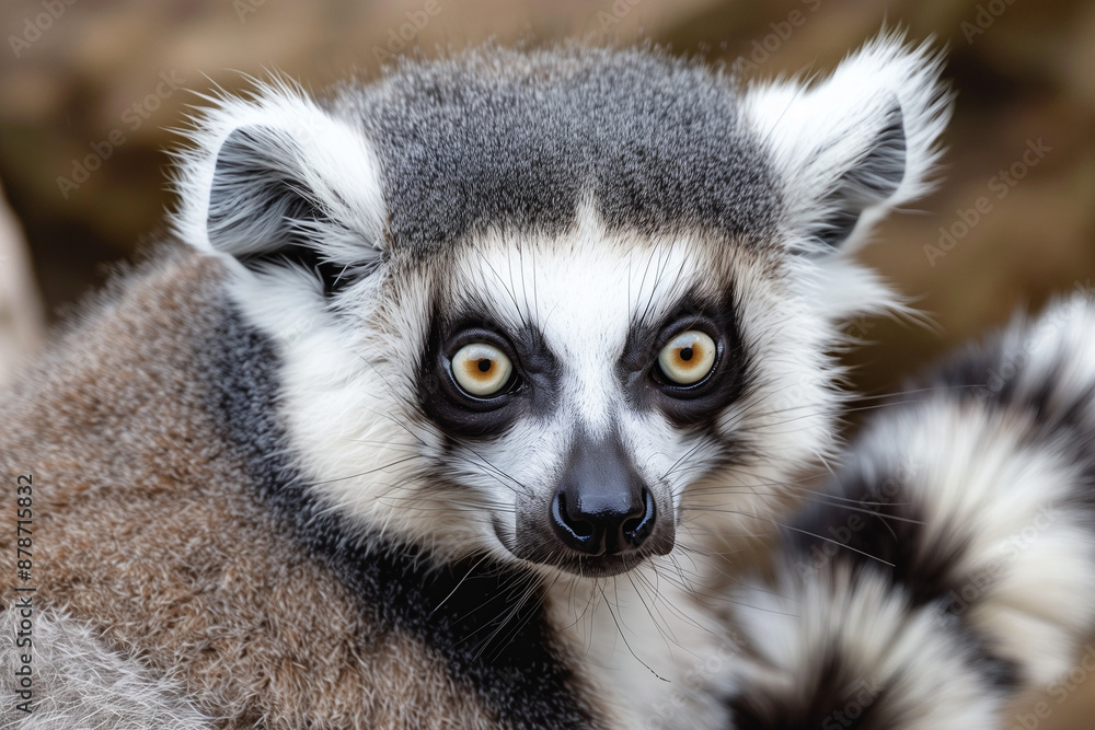 Close-up Portrait of a Curious Ring Tailed Lemur Close-up Portrait of a Curious Ring Tailed Lemur
