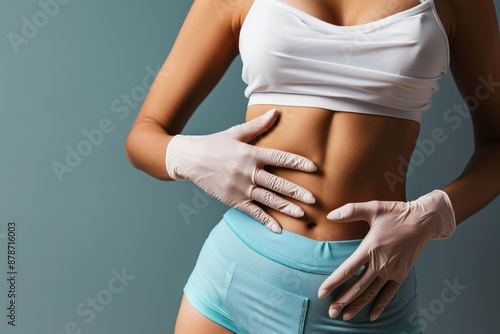 a firm abdomen for the abdominoplasty advertisement for an aesthetic clinic photo