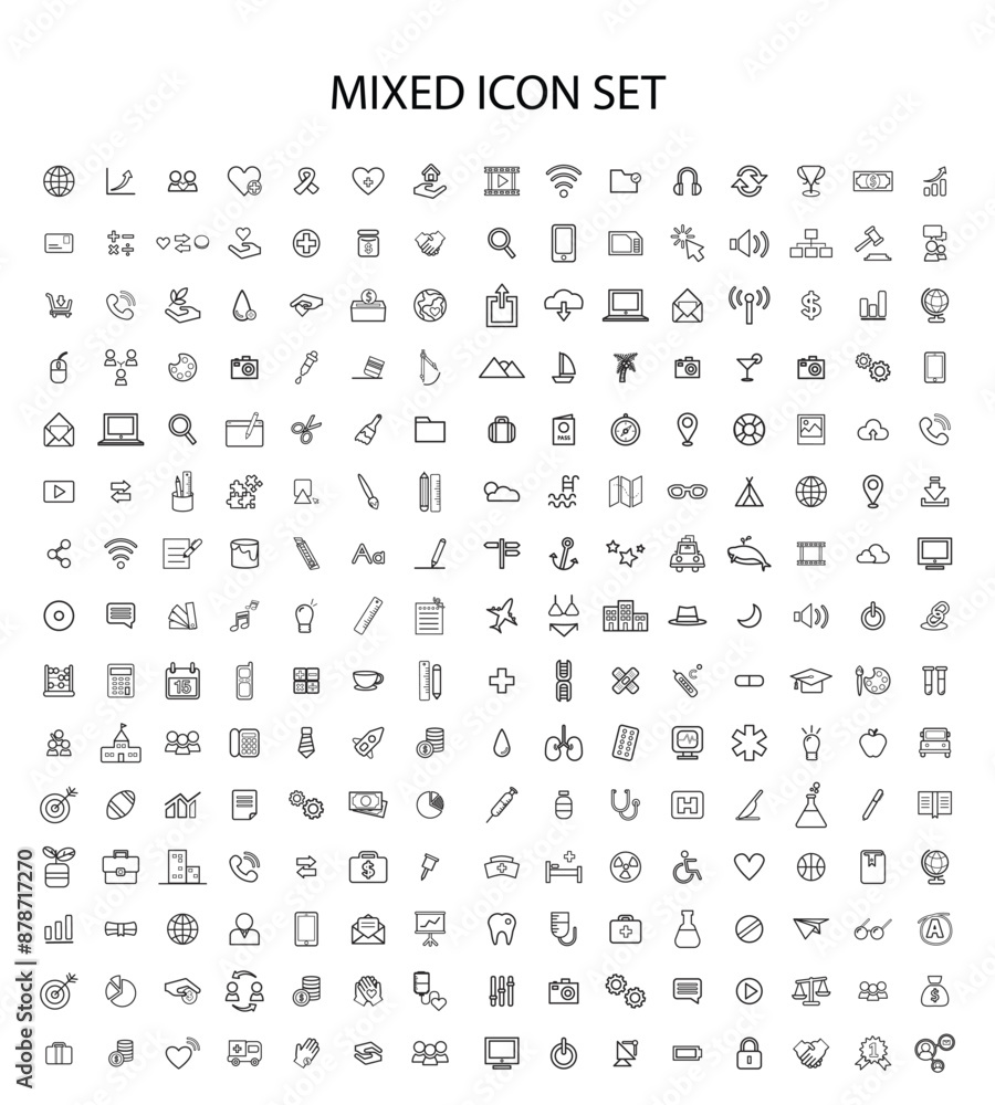 Mixed Set of icons for web. Mixed Set of icons for web.