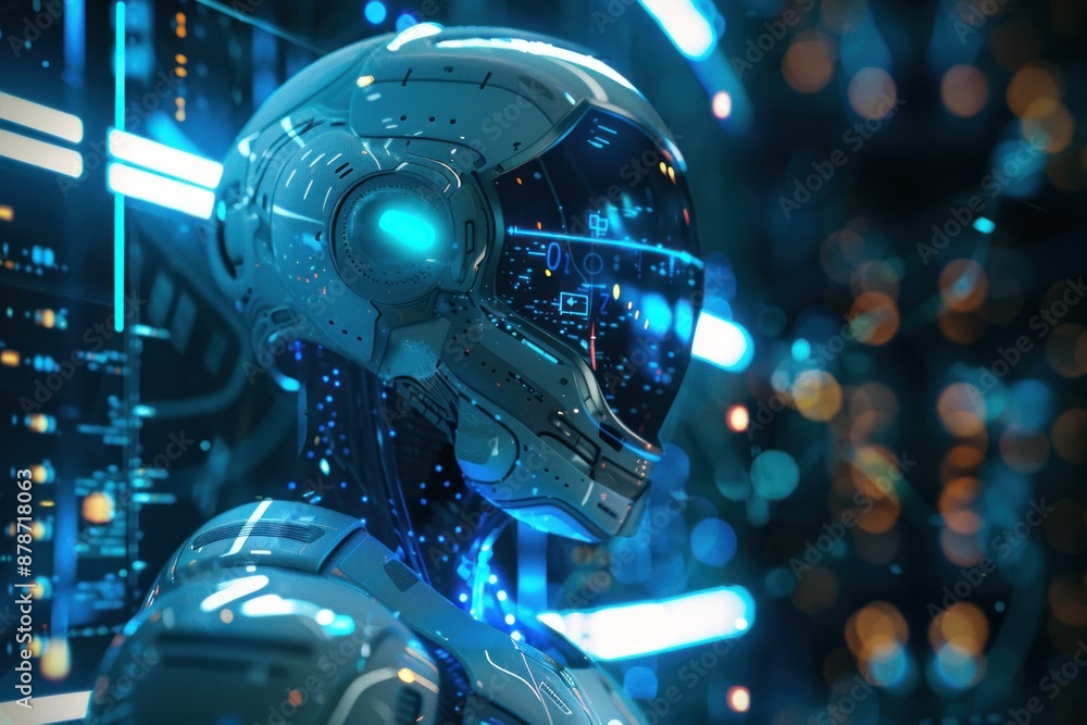 3D humanoid AI robot metaverse cyberspace digital world background, revolution of AI 3D humanoid AI robot metaverse cyberspace digital world background, revolution of AI