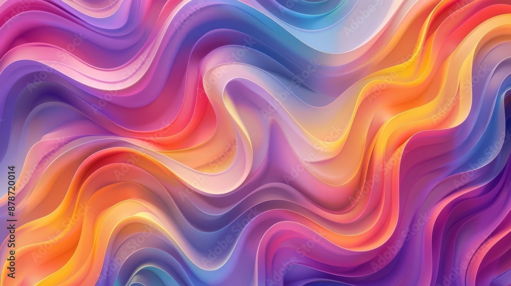 Obraz premium Gradient background with wave patterns, abstract, bright colors, digital illustration, fluid and energetic for fitness ads