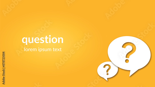Question mark sign bublle banner with cope space yellow