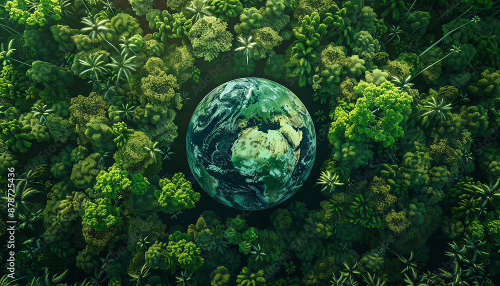 Top view global globe, tropical rain forest ecosystem and healthy environment, green forest forest texture and background,generative ai Top view global globe, tropical rain forest ecosystem and healthy environment, green forest forest texture and background,generative ai