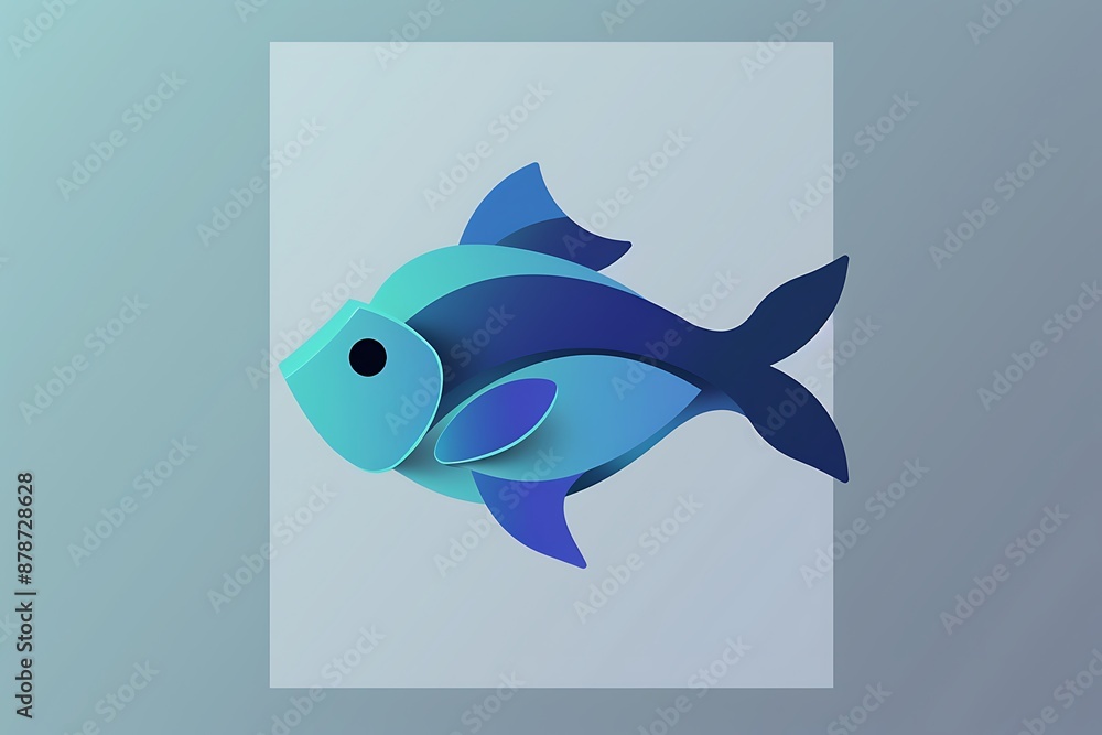 A minimalist fish icon with a ripple effect, embodying life and the aquatic world
