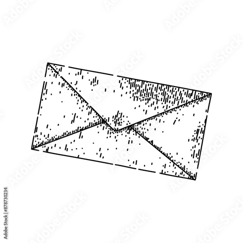 open mail paper hand drawn. card envelope, note isolated, notice send open mail paper vector sketch. isolated black illustration