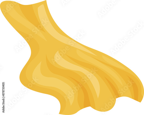 Flowing fabric cloth textile waving, yellow silk satin clothes texture