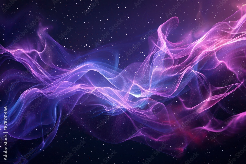 Digital Purple Particle Wave: Shimmering Light and Radiant Starry Dots Digital Purple Particle Wave: Shimmering Light and Radiant Starry Dots