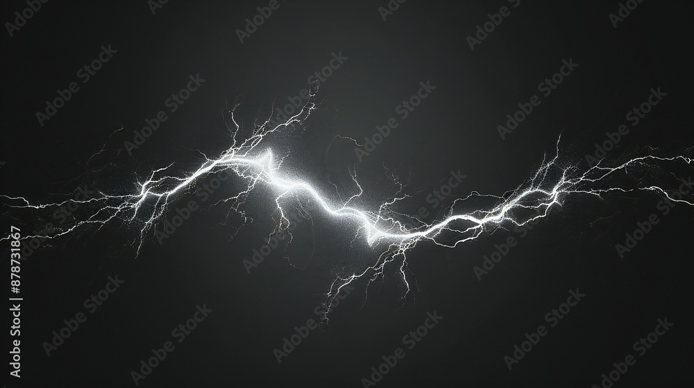 Light white lightning isolated in black background Light white lightning isolated in black background