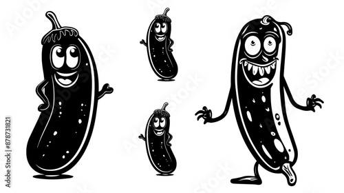 Pickle vector black and white,pickle