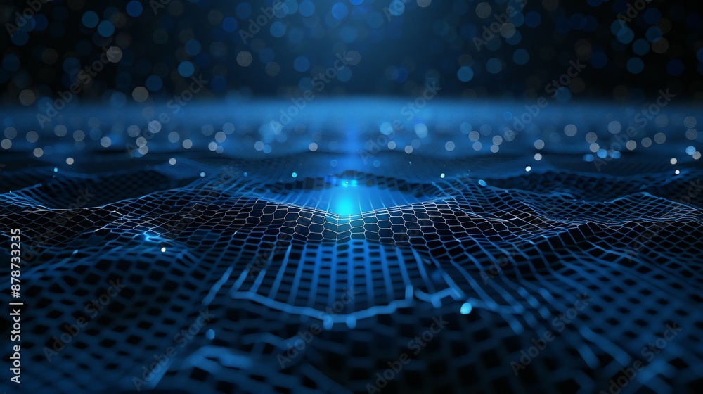 abstract blue background with hexagonal bubbles, Abstract technology futuristic hexagon overlapping pattern with blue light effect abstract blue background with hexagonal bubbles, Abstract technology futuristic hexagon overlapping pattern with blue light effect