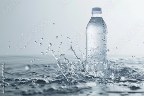 Obraz na płótnie Refreshing Water Bottle with Splash w salonie