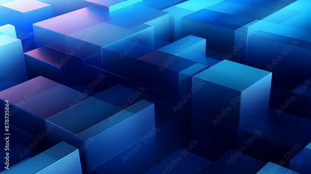 Abstract 3D Geometric Blue Blocks with Layered Gradient Design Abstract 3D Geometric Blue Blocks with Layered Gradient Design