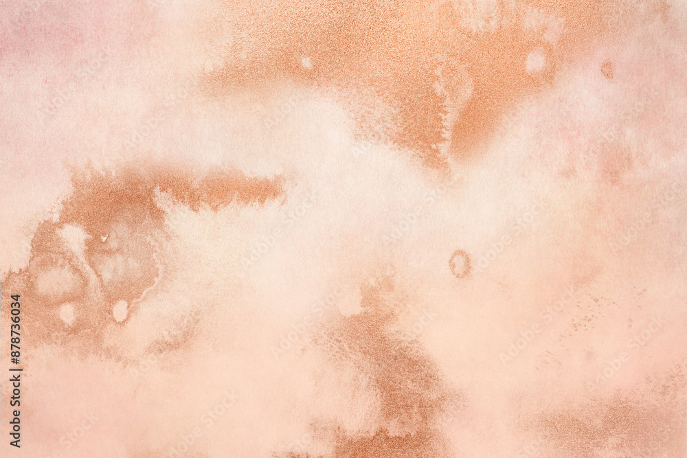 Fototapeta premium Textura abstrata cor de pêssego, com tons de marrom e salmão. Aspecto de tinta e dourado. Com toque suave.