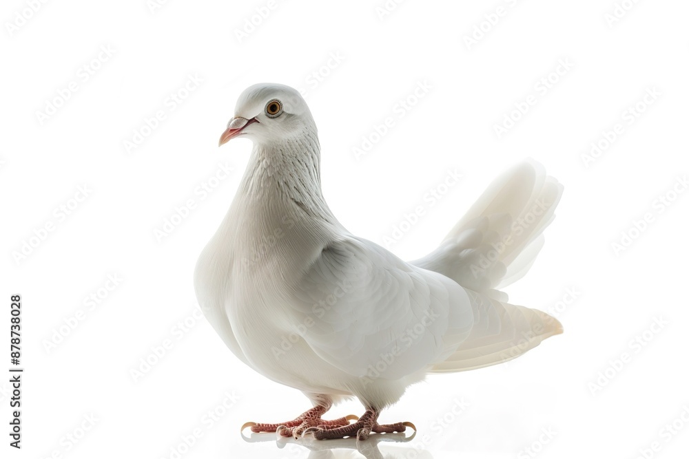 White Dove in Flight Isolated on White Background White Dove in Flight Isolated on White Background