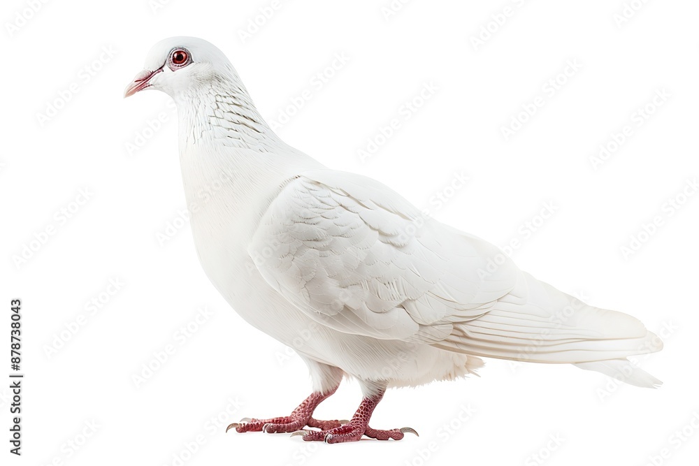 White Dove in Flight Isolated on White Background White Dove in Flight Isolated on White Background