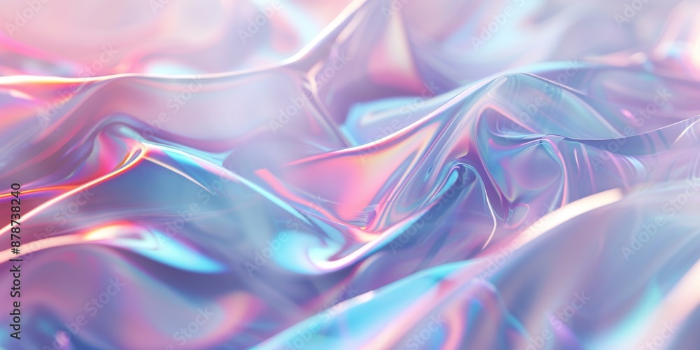 background with iridescent holographic colors, flowing shapes, and a soft gradient of white to blue background with iridescent holographic colors, flowing shapes, and a soft gradient of white to blue