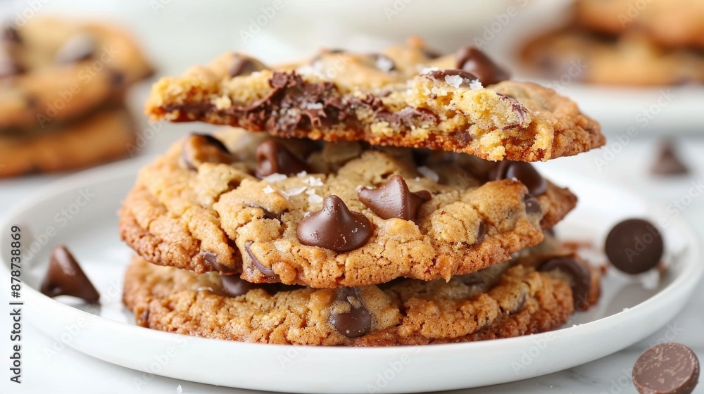 A keto chocolate chip cookie, crispy on the edges and chewy in the center A keto chocolate chip cookie, crispy on the edges and chewy in the center