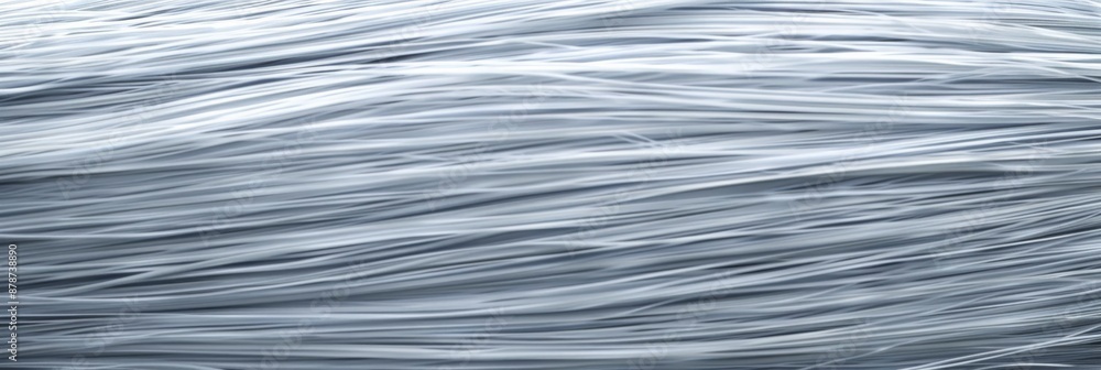 Close-up of Smooth White Fiber Texture. A close-up of smooth white fibers creating a wavy, soft texture, resembling hair or fabric. Banner with copy space Close-up of Smooth White Fiber Texture. A close-up of smooth white fibers creating a wavy, soft texture, resembling hair or fabric. Banner with copy space