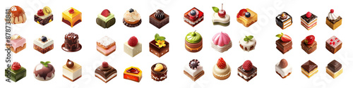 Petit Four clipart collection, symbol, logos, icons isolated on transparent background