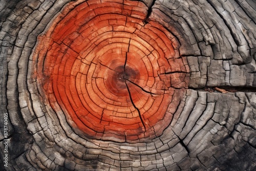 Wallpaper Mural Infrared Wood Terracotta Spiral Texture on Circular Tree Stump.jpeg Torontodigital.ca