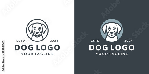 Dog Logo Design Template. Suitable For Pet Grooming, Training and Pet Shops. Vector illustration.
